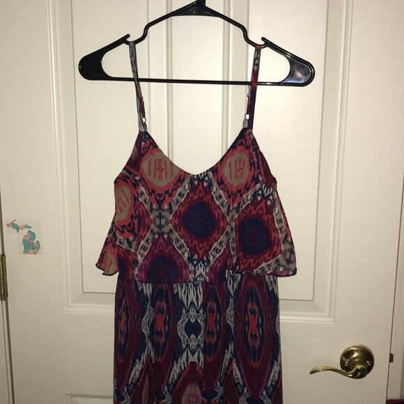 As U Wish colorful ruffled maxi dress small - Picture 3 of 5